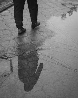 A man is walking on Bishkek streets