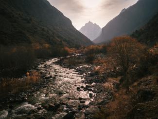 Sokuluk river in Kyrgyzstan