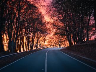 Atardecer desde la carretera de Maceda, Ourense, Galicia