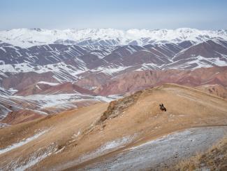 Tian Shan mountains on the way to Son-Kul lake