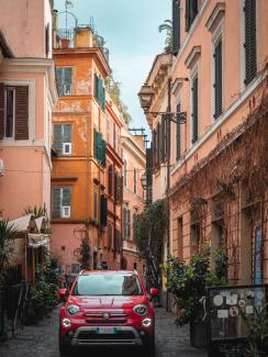 New Fiat 500 in Trastevere, Rome, Italy