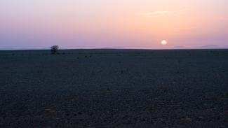 Posta de sol al desert del Marroc