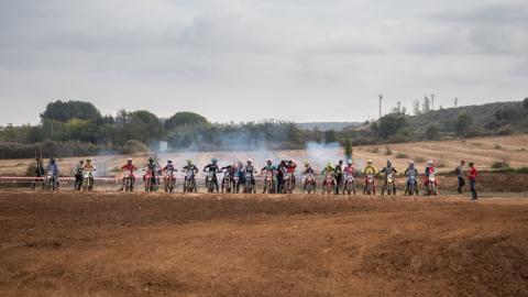 MX motocross bikes ready for start the race
