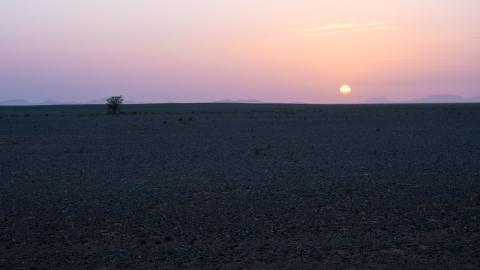 Posta de sol al desert del Marroc