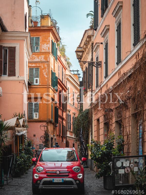 New Fiat 500 in Trastevere, Rome, Italy