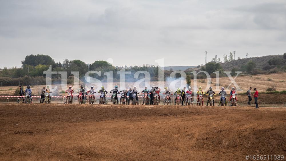 MX motocross bikes ready for start the race