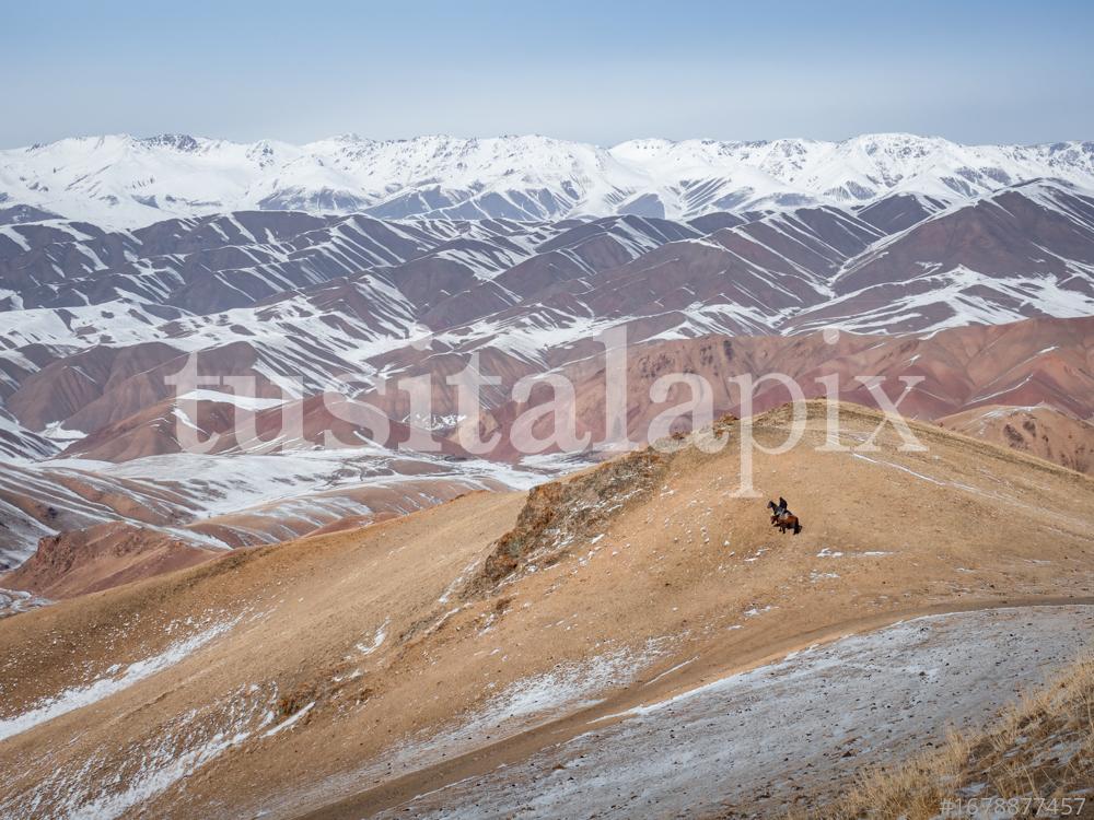 Tian Shan mountains on the way to Son-Kul lake