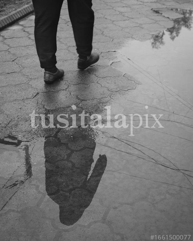 A man is walking on Bishkek streets