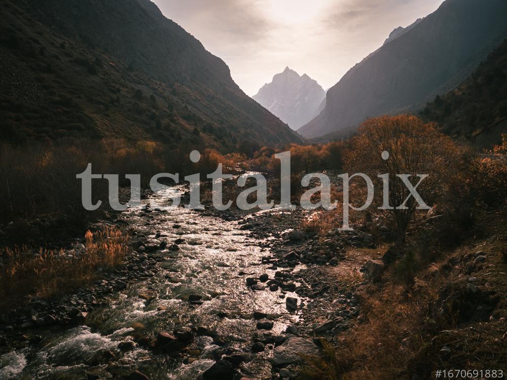 Sokuluk river in Kyrgyzstan